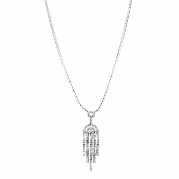 2.00ct. Diamond Necklace Set In 14K White Gold, Prong Set Round Brilliant Cut