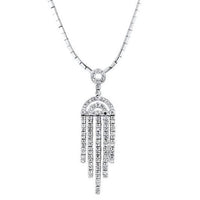 2.00ct. Diamond Necklace Set In 14K White Gold, Prong Set Round Brilliant Cut