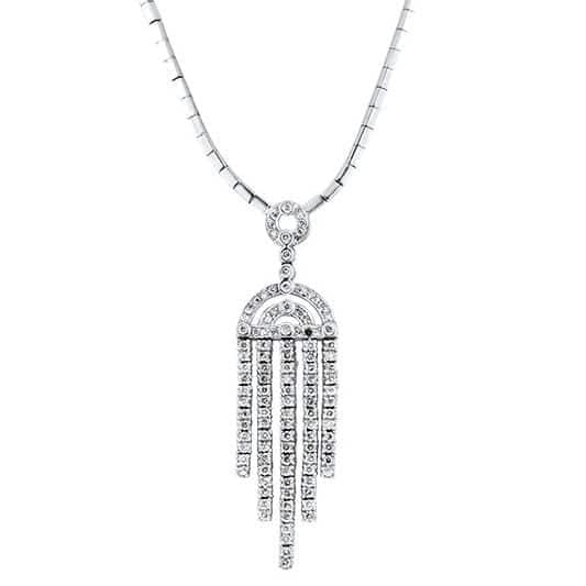 2.00ct. Diamond Necklace Set In 14K White Gold, Prong Set Round Brilliant Cut