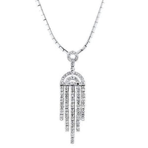 2.00ct. Diamond Necklace Set In 14K White Gold, Prong Set Round Brilliant Cut