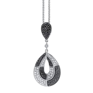 0.50ct. Diamond Pendant Set In 14K White Gold, Pave Set Round Brilliant Cut