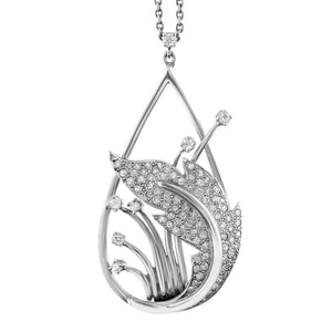 1.00ct. Diamond Pendant Set In 14K White Gold, Round Brilliant Cut