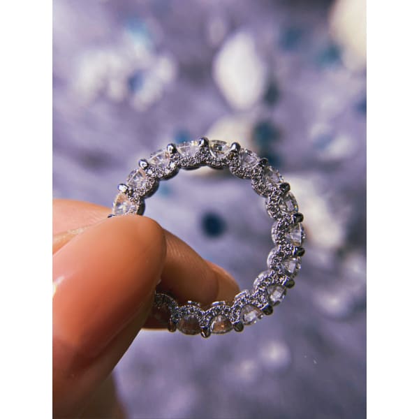 14kt White Gold Hand Made Eternity Band with Natural 4.50ct Diamonds ET-15500