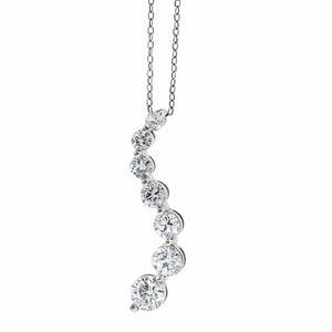 2.40ct. Journey Motif Diamond Pendant Set In 14K White Gold, Round Brilliant Cut