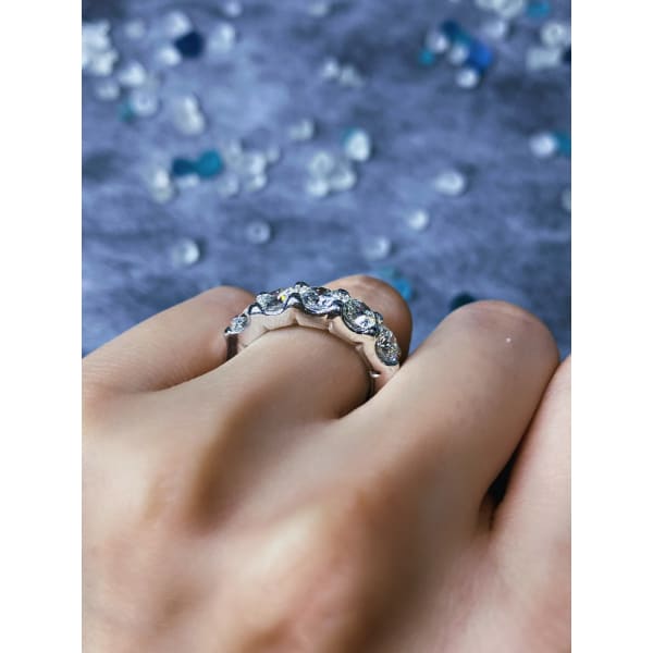 14kt White Gold Round Cut Eternity Band with 2.60ct Natural Diamonds B-27650