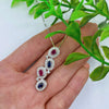 0.5ct. Sapphire Ruby Drop-Shaped Diamond Pendant Set In 14K White Gold, Pave Set Round Brilliant Cut