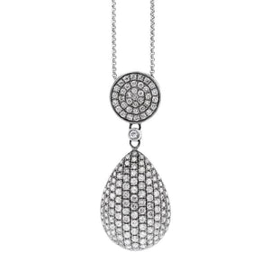 2.03ct. Custom Diamond Pendant Set In 14K White Gold, Micro Pave Set