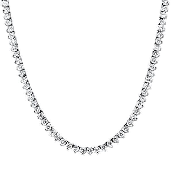 13.24ct. Diamond Tennis Bracelet Set In 14K White Gold, Round Brilliant Cut