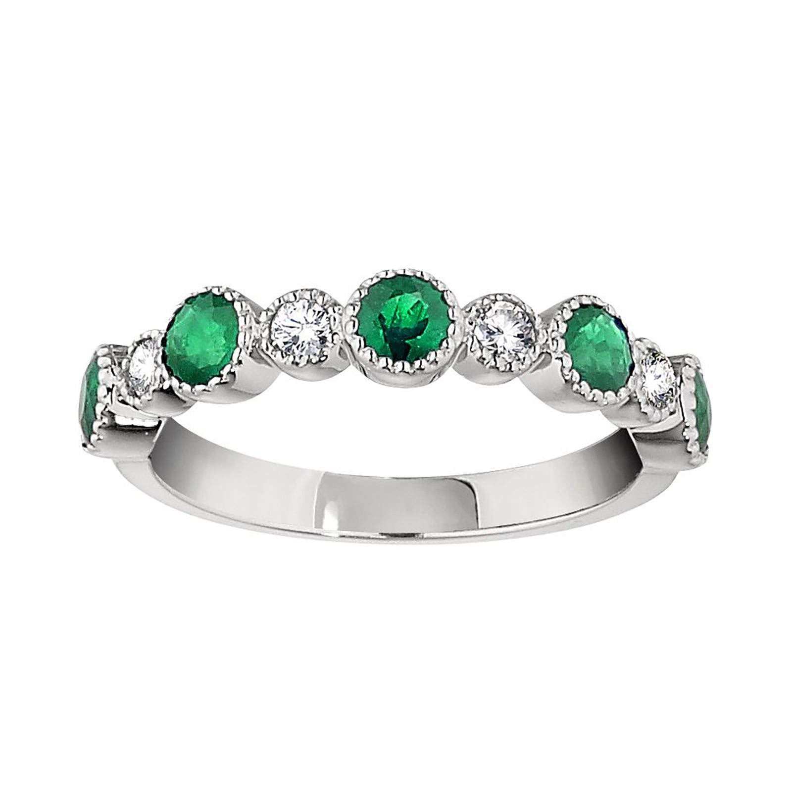 Jabel Emerald & Diamond Stackable Band