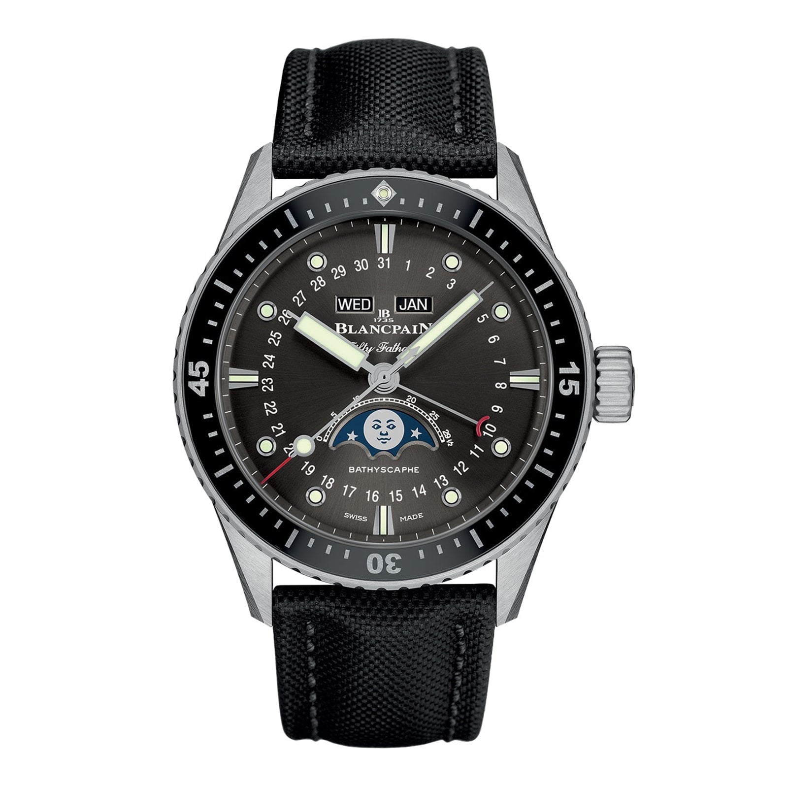 Fifty Fathoms Bathyscaphe Quantième Complet Phases de Lune