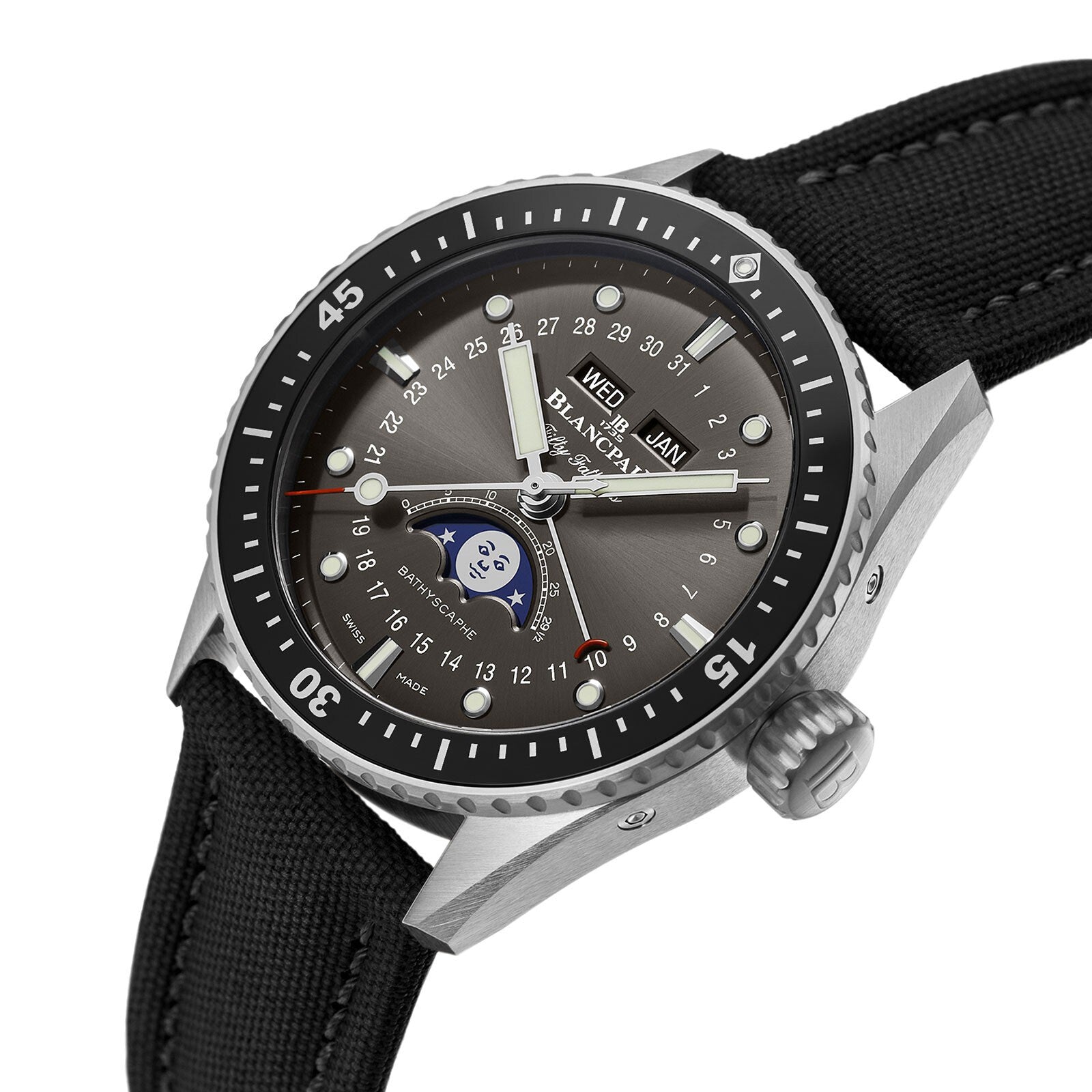 Fifty Fathoms Bathyscaphe Quantième Complet Phases de Lune