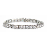 18ct. Diamond Tennis Bracelet Set In 14K White Gold, Round Cut