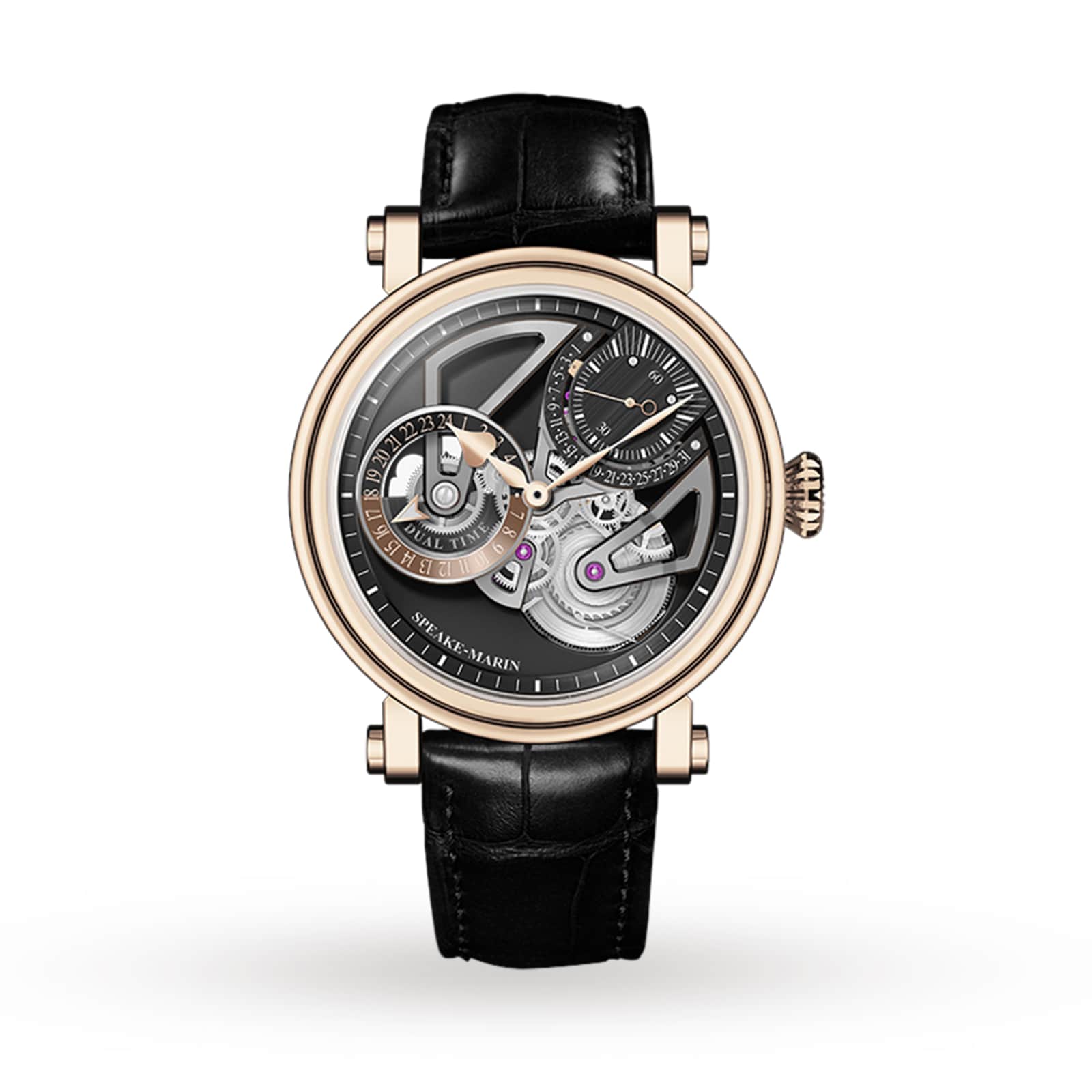 Openworked Dual Time Red Gold