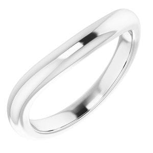 18K White Band for 12 mm Round Ring