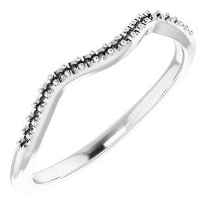 18K White Band Mounting for 9x6 mm Pear Ring