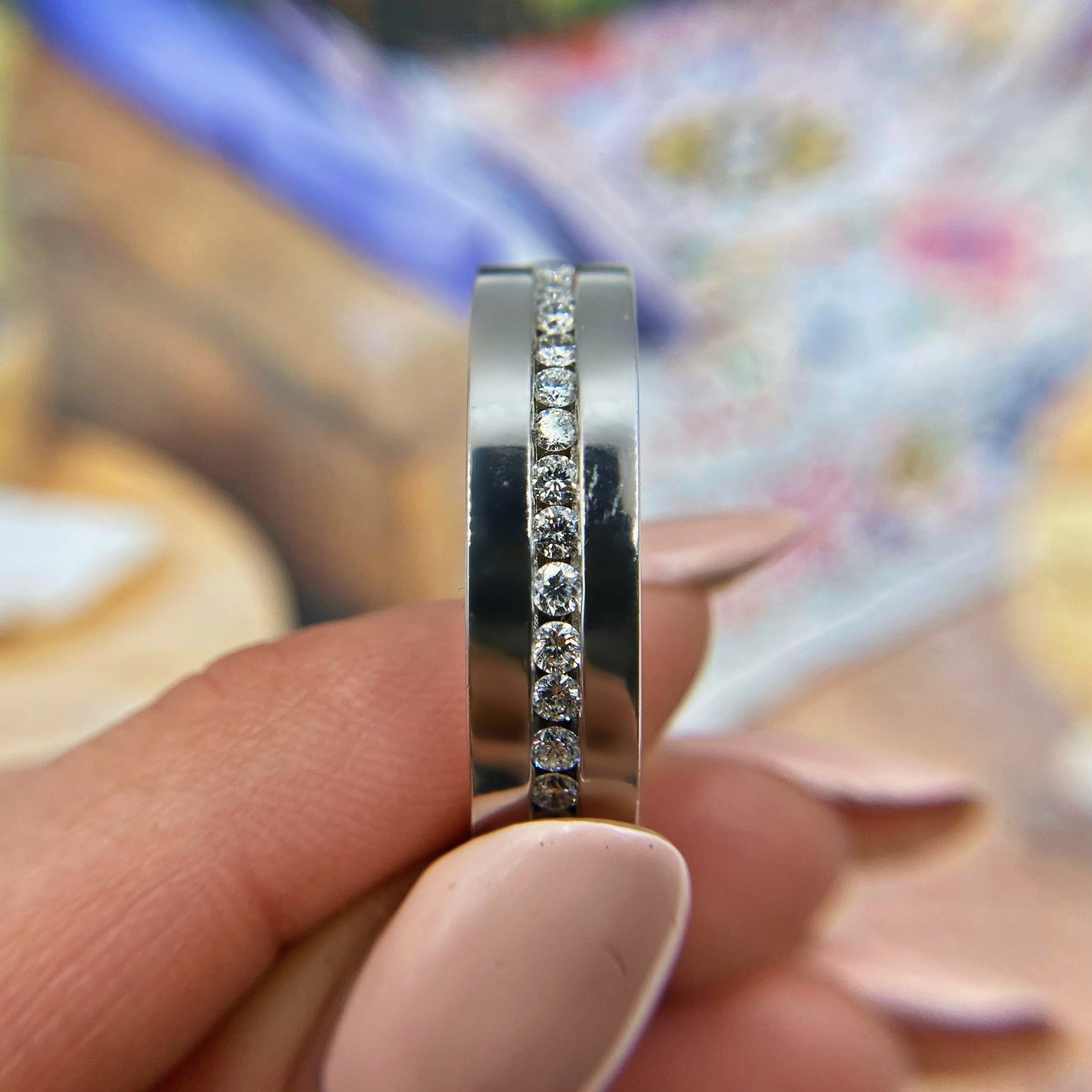 18k White Gold Band features 1.5ct. BN-7599