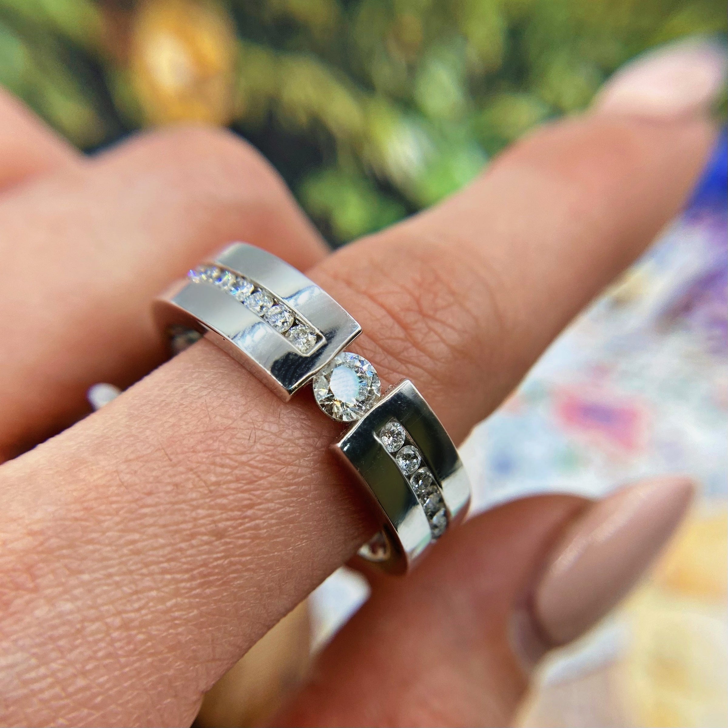 18k White Gold Band features 1.5ct. BN-7599
