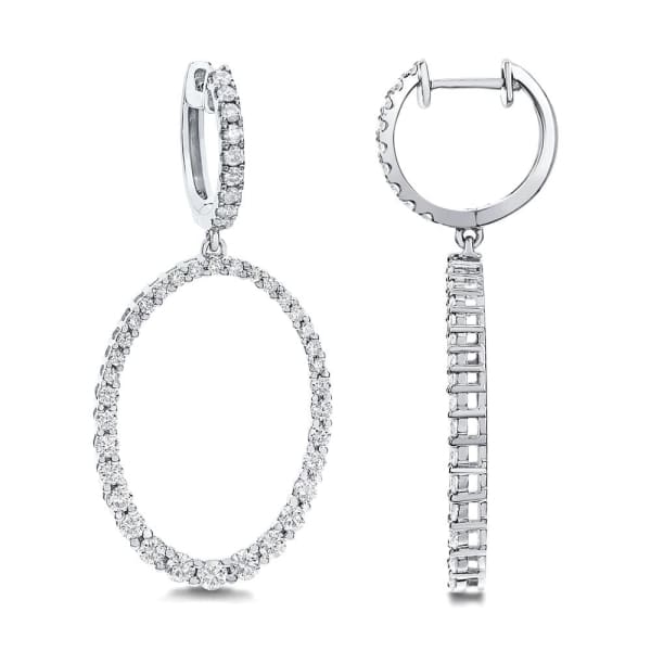 1.55ct. Natural Diamond Earrings Set In 18K White Gold