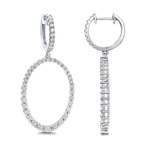 1.55ct. Natural Diamond Earrings Set In 18K White Gold
