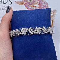10ct. Natural Diamond & 2ct. Sapphire Necklace Set In 18K White Gold, Round Brilliant & Emerald Cut