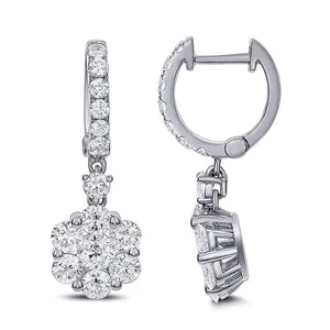 2.68ct. Natural Diamond Earrings Set In 18K White Gold