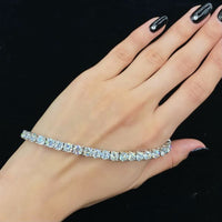 18ct. Diamond Tennis Bracelet Set In 18K White Gold, Round Cut