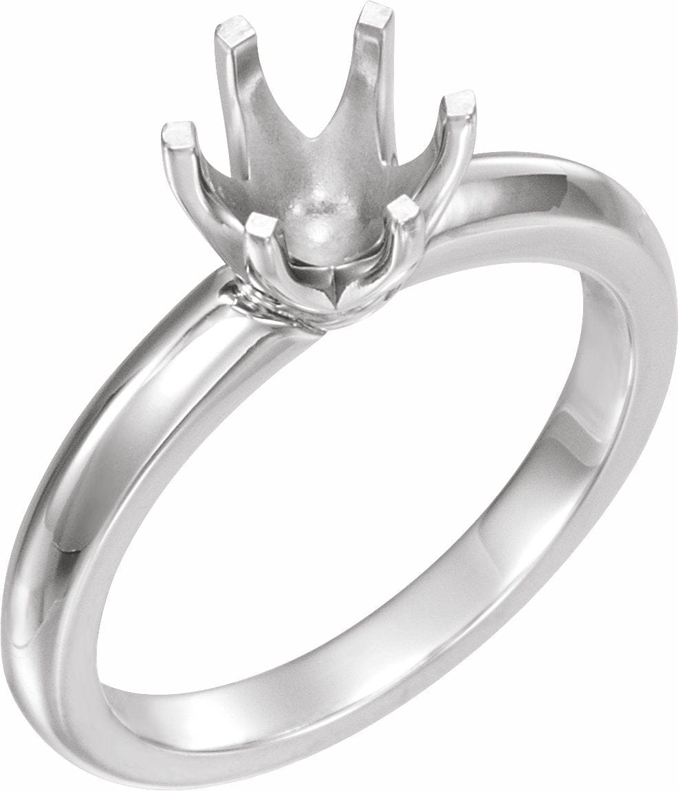 18K White & Platinum 8.2 mm Round 6-Prong Low Solstice Solitaire® Engagement Ring