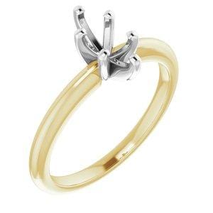 18K Yellow & Platinum  8x4 mm Marquise Solitaire Engagement Ring Mounting