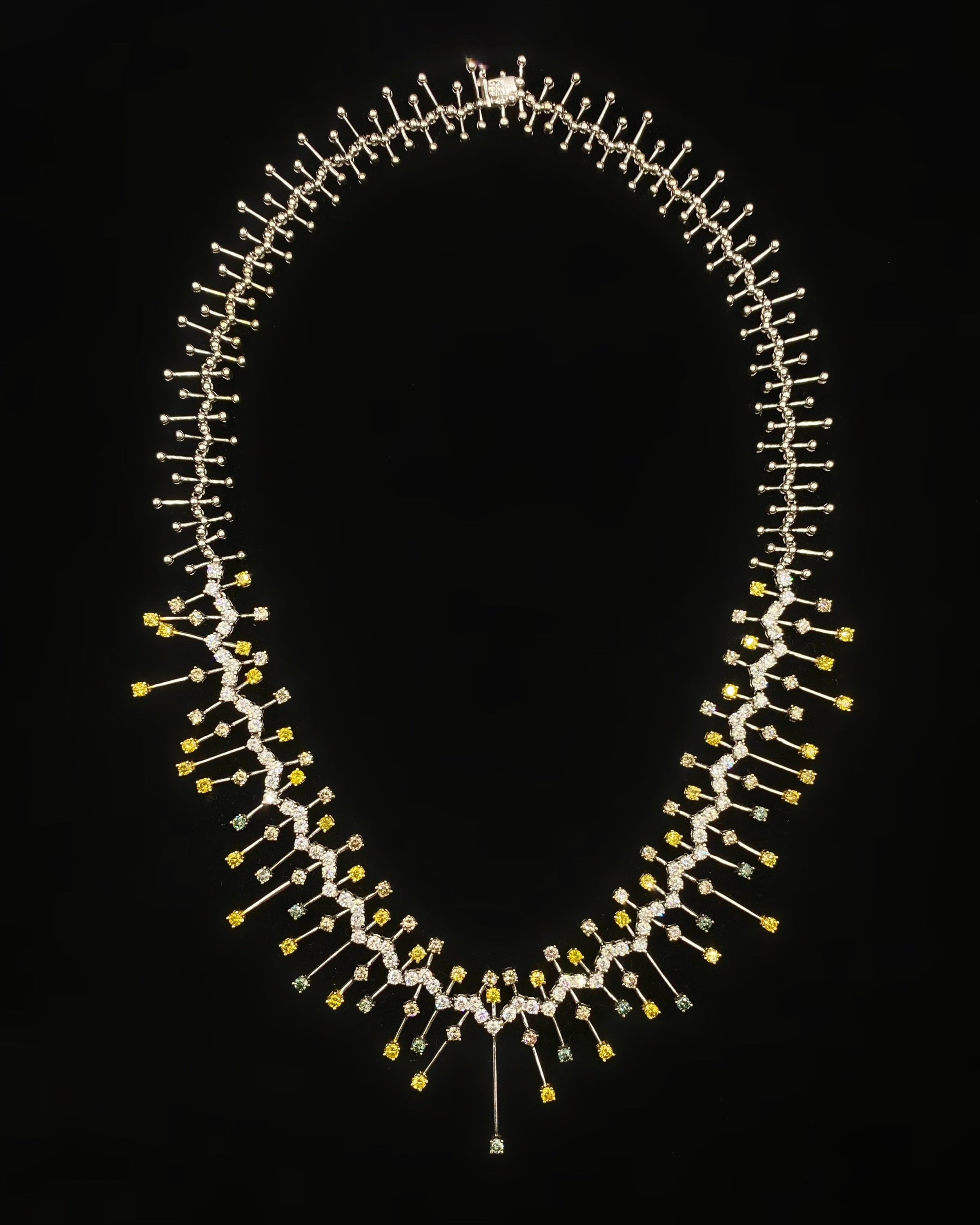 11.11ct. Variety Diamond Necklace Set In 18K White Gold