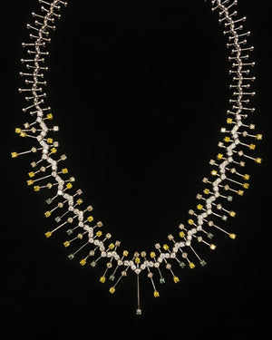 11.11ct. Variety Diamond Necklace Set In 18K White Gold