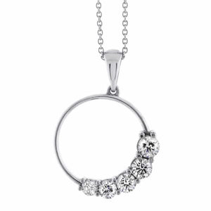 1.50ct. Circle of Life Motif Diamond Pendant Set In 18K White Gold, Prong Set Round Brilliant Cut