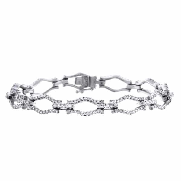 2.75ct. Diamond Bracelet Set In 18K White Gold, Prong Set Round Brilliant Cut
