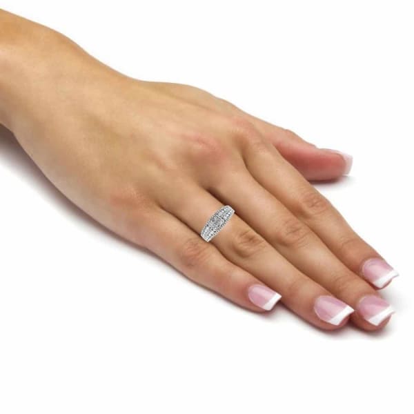 18kt White Gold Diamond Wedding Band 1.10ct Diamonds R08037-1