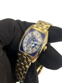 Franck Muller Cintree Curvex Chronometro Lady Blue Dial 18K Yellow Gold Ladies Watch