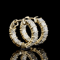2 Carat Lab Grown Huggie Earrings in Yellow Gold
