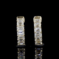 2 Carat Lab Grown Huggie Earrings in Yellow Gold