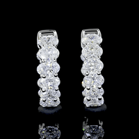 2.04 Carat Lab Grown Oval Shape Huggie Earrings