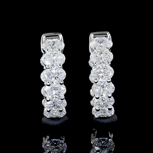 2.04 Carat Lab Grown Oval Shape Huggie Earrings