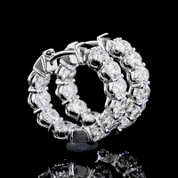 2.04 Carat Lab Grown Oval Shape Huggie Earrings