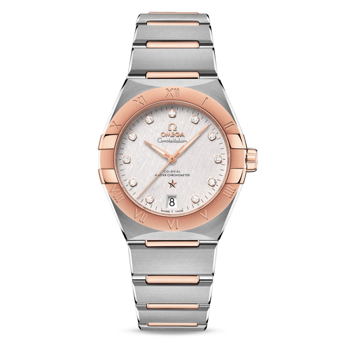 Omega Constellation 36MM Stainless Steel Rose Gold Diamonds 131.20.36.20.52.001