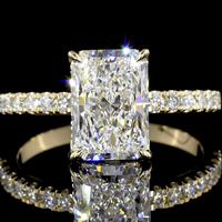2.3 Carat Radiant Shape Hidden Halo Lab Grown Diamond Ring