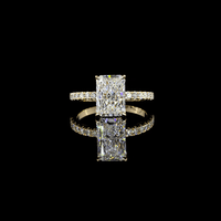 2.3 Carat Radiant Shape Hidden Halo Lab Grown Diamond Ring