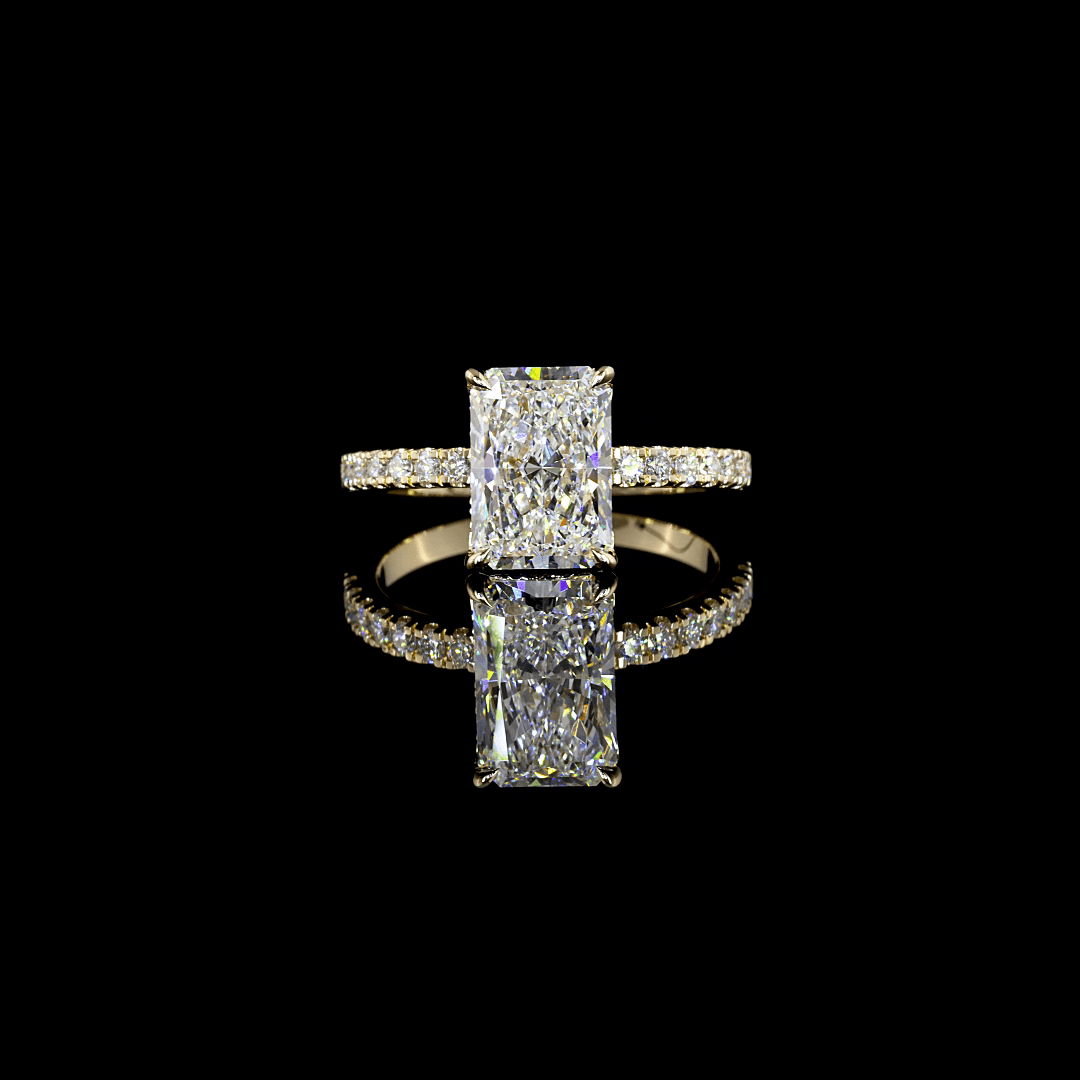 2.3 Carat Radiant Shape Hidden Halo Lab Grown Diamond Ring