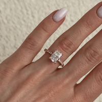 2.3 Carat Radiant Shape Hidden Halo Lab Grown Diamond Ring