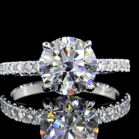 2.4 Carat Round Shape Hidden Halo Lab Grown Diamond Ring