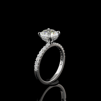 2.4 Carat Round Shape Hidden Halo Lab Grown Diamond Ring