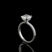 2.4 Carat Round Shape Hidden Halo Lab Grown Diamond Ring