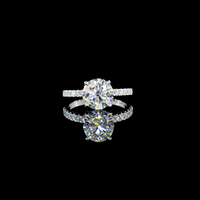 2.4 Carat Round Shape Hidden Halo Lab Grown Diamond Ring