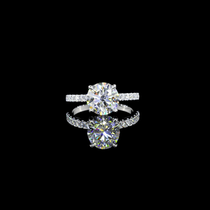 2.4 Carat Round Shape Hidden Halo Lab Grown Diamond Ring