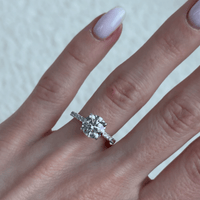 2.4 Carat Round Shape Hidden Halo Lab Grown Diamond Ring